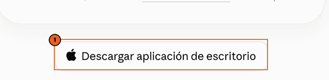 Botón Descargar aplicación de escritorio en la pantalla de acceso de Claude